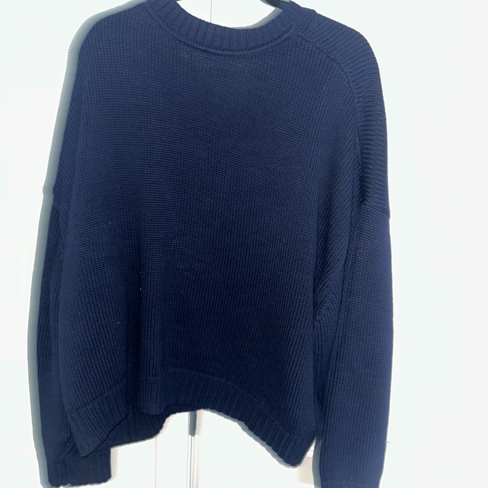 💙 GAP CashSoft Oversized Navy V-Neck Sweater – XL — NWT - Picture 4 of 4